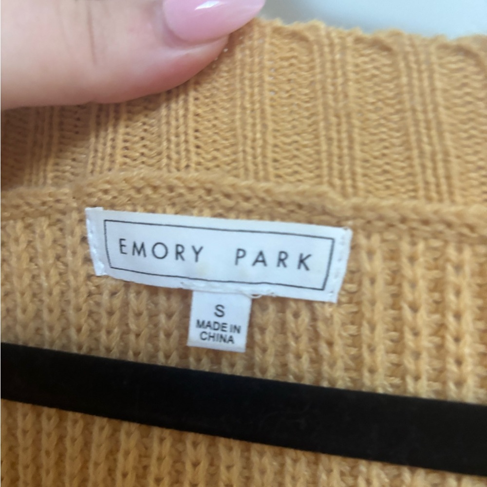 Cozy Knit V-Neck Sweater in Mustard - Picture 2 of 3